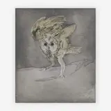 Long Eared Owl by Elisabeth Frink, 1977, etching and aquatint, sold Jul 2019