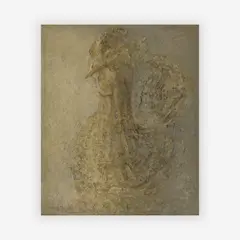Pale rooster by Lillian Orlowsky, oil on canvas, sold Jul 2019