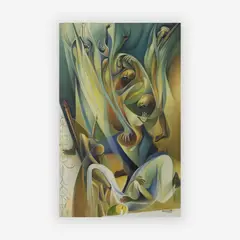 Elegy by Bernard Wah, 1966, oil on canvas, sold Jul 2019
