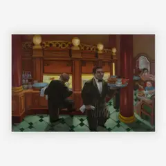Cafe Tortoni by Eduardo Ungar, 2006, acrylic on canvas, sold Jul 2019