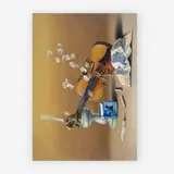 Nature Morte: Violin by D. Noga, oil on panel, sold Jul 2019