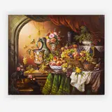 Still life by Elias Jozsa, oil on panel, sold Jul 2019