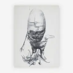 Untitled (Standing figure) by Miodrag Djuric, drypoint, sold Jul 2019