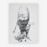 Untitled (Standing figure) by Miodrag Djuric, drypoint, sold Jul 2019