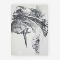 Untitled (Two figures) by Miodrag Djuric, drypoint, sold Jul 2019