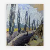 Countryside Near Moscow by Mikhail Arnoldovich Yarov, oil on paper, sold Jul 2019