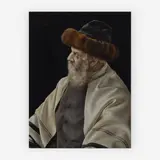 Rabbi by Otto Eichinger, oil on masonite, sold Jul 2019