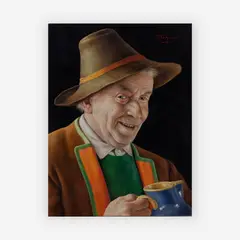 Tyrolean by Otto Eichinger, oil on masonite, sold Jul 2019