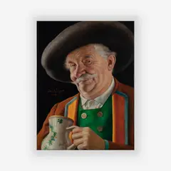 Tyrolean by Otto Eichinger, oil on masonite, sold Jul 2019