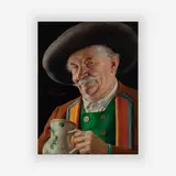 Tyrolean by Otto Eichinger, oil on masonite, sold Jul 2019