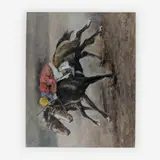 Jockeys on Horseback by Pál Fried, oil on canvas, sold Jul 2019