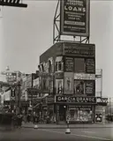 Billboard and Signs by Berenice Abbott, 1936, gelatin silver print, sold Oct 2019