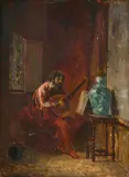 Le joueur de guitare by Eduardo Zamacois y Zabala, Panneau, une planche, non parqueté, sold May 2026