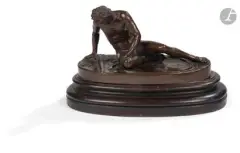 Gladiateur blessé by Ferdinand Barbedienne, Epreuve en bronze patiné Signée sur la terrasse : "F, sold May 2026