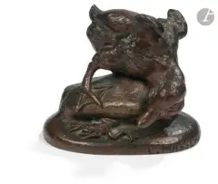 Canard et batracien by Clovis-Edmond Masson, Epreuve en bronze (lesté) Signé, sold May 2026
