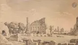Paysage de ruines by André Iacovlevitch Beloborodoff, Crayon noir, sold Apr 2026