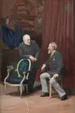 Les artistes Édouard Sain et Carolus-Duran, vers 1880-85 by Jean-Baptiste Beuchot, Gouache sur papier contrecollé sur carton, sold Apr 2026