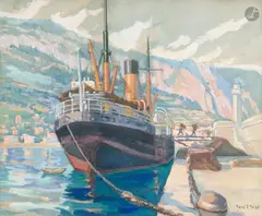 Cargo charbonnier à Menton by Marcel L'Enfant, Gouache, sold Apr 2026