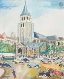 L'Église Saint-Germain-des-Prés by Lucien Génin, Gouache, sold Apr 2026