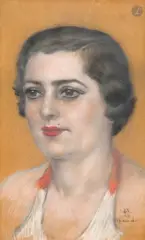 Portrait de baigneuse by Toshio Bando, vers 1934, Pastel, sold Apr 2026
