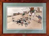Who Woop, (The Harefield HARRIERS Série) by Cecil Aldin, Lithographie en couleur, sold Jul 2025