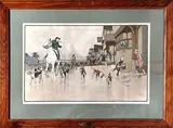 The end of the day, (The Harefield HARRIERS Série) by Cecil Aldin, Lithographie en couleur, sold Jul 2025