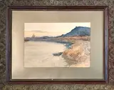 Barque sur le Tibre avec le Vatican dans le lointain by Filippo Anivitti, Aquarelle signée en bas à droite, sold Jul 2025
