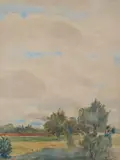 Paysage de Bois-le-Roi by Zyg Brunner, Aquarelle sur papier, sold Apr 2024