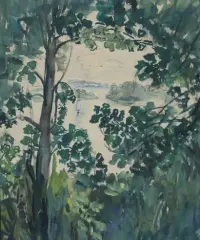 Paysage lacustre by Pierre Laprade, Aquarelle sur traits de crayon, sold Apr 2024