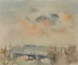 Pont sur la Seine by René Levrel, 1956, Aquarelle sur papier, sold Apr 2024