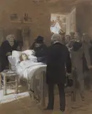 Vous reconnaissez cette femme" Georges Ohnet "La grande marnière" L'Illustration 28 mars 1825 by Émile Bayard, Lavis, plume et gouache blanche, sold Apr 2024