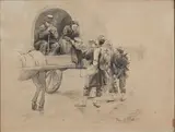 La goute avec soldats dans "L'Ecolier Illustré" 1890 by Jules Girardet, Plume, lavis, gouache, sold Apr 2024