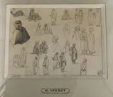 Etude d'arabes au turban by Horace Vernet, Crayon et aquarelle sur papier, sold Feb 2024