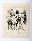 Illustration sur ff pour "Les Lettres de mon moulin" d'A. DAUDET by Yves Brayer, Lithographie signée en bas à droite au crayon, n°, sold Feb 2024