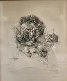 Visage à la rose by Hans Bellmer, Estampe signée en bas à droite au crayon, sold Feb 2024