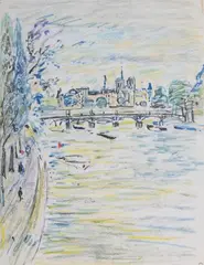 Pont des Arts by Robert Savary, Pastel gras Cachet, sold May 2026