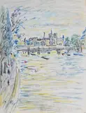 Pont des Arts by Robert Savary, Pastel gras Cachet, sold May 2026