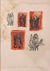 Personnages by Jean Hélion, Lithographie HC dédicacée et datée '70' Tâches, sold May 2026