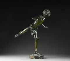 Hippomène Modèle créé en 1885 by Jean Antoine Injalbert, Epreuve en bronze à patine brune nuancée de vert Signé « J, sold Jun 2026