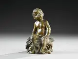 Jeune garçon assis by Auguste Louis Mathurin Moreau, Épreuve en bronze à patine brune nuancée de vert Signé « Aug, sold Jun 2026