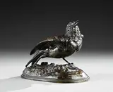 Moineau agitant ses ailes by Jules Moignez, Bronze à patine brune, sold Jun 2026