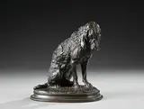 Epagneul assis by Emmanuel Frémiet, Bronze à patine brune, sold Jun 2026