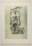 Le veilleur, circa 1970-1972 by Fred Deux, Lithographie en noir sur fond vert, sold May 2026