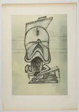 Le veilleur, circa 1970-1972 by Fred Deux, Lithographie en noir sur fond vert, sold May 2026