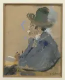 Homme au chapeau à la cigarette by Henriette Deloras, Pastel, sold May 2026