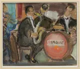 L'orchestre de jazz by Henriette Deloras, Pastel et fusain, sold May 2026