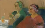 Deux amies au cabaret by Henriette Deloras, Pastel, sold May 2026