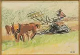 Les moissons by Édith Berger, Pastel et fusain, sold May 2026