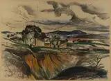 Paysage vallonné par temps nuageux, circa 1940 by Émile Didier, Pastel et fusain sur papier monté sur papier, sold May 2026