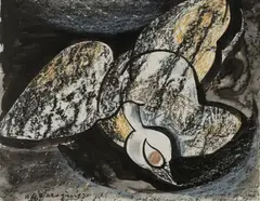 L'oiseau by Henry de Waroquier, 1936, Pastel, fusain et encre sur papier collé sur carton, sold May 2026